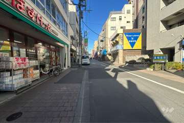 敷地の南西側前面道路（南東側から）
