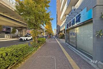 敷地の南西側前面道路は国道254号線です（南東側から）。