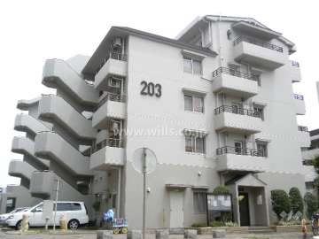 アルビス池田203号棟の外観(西側から）