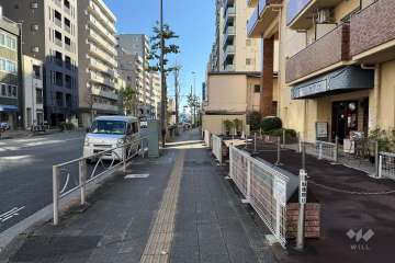 敷地の北東側前面道路（北西側から）