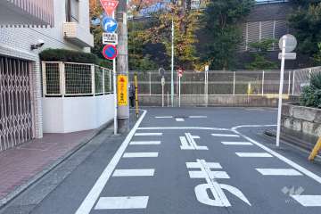 敷地西側の前面道路（北側から）