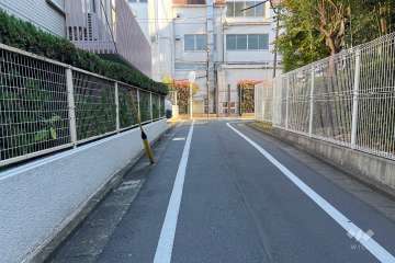 敷地南側の前面道路（西側から）