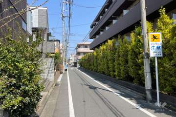敷地の西側前面道路（南側から）