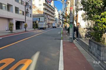 敷地西側の前面道路（南側から）