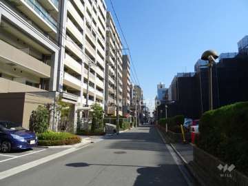 敷地南側の前面道路（西側から）