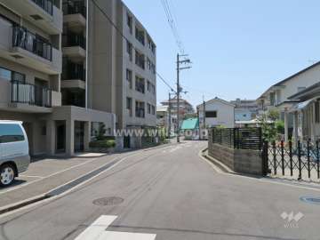 敷地西側の前面道路。