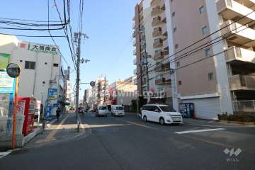 敷地北側の前面道路(西側から)