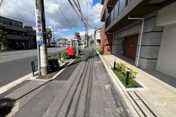 敷地の西側前面道路(南側から)