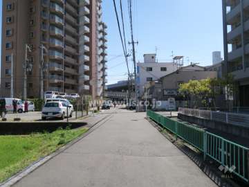 敷地西側の前面道路