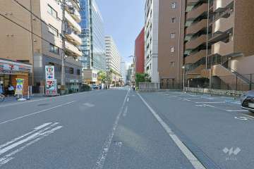 敷地北側の前面道路（西側から）