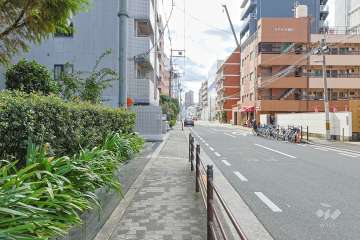 敷地西側の前面道路