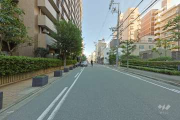 敷地南側の前面道路（西側から）