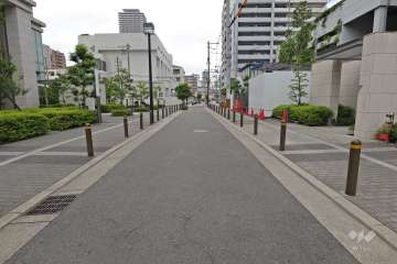 敷地西側の前面道路（南側から）