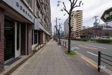 敷地内西側の前面道路（北側から）
