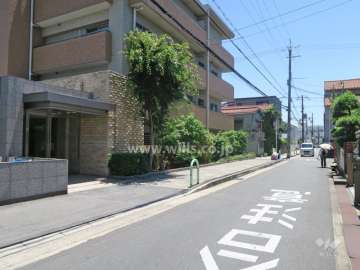 敷地西側の前面道路