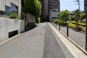 敷地東側の前面道路（北側から）