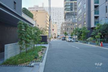 敷地西側の前面道路　