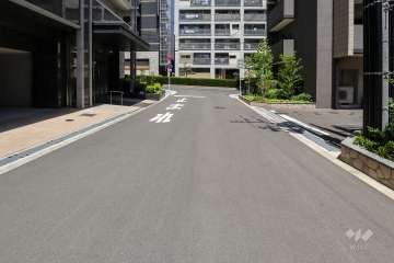 敷地西側の前面道路（南側から）