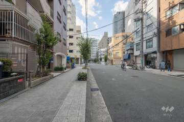 敷地の西側前面道路（南側から）