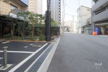 敷地の北東側前面道路（北西側から）