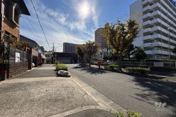 敷地西側の前面道路（北側から）