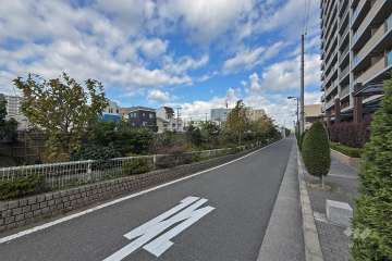 敷地西側の前面道路（南側から）