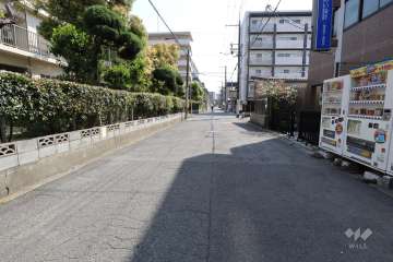 敷地西側の前面道路（北から）