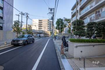 敷地の東側前面道路（南側から）