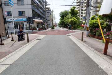 敷地東側の前面道路（北側から）