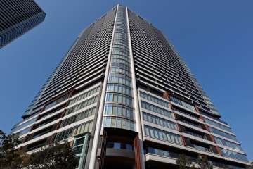 パークタワー勝どきミッドの外観(南側から)