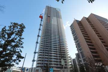 晴海フラッグスカイデュオパークビレッジT棟の外観(西側から)※2025年2月現在、建築中