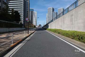 北東側の前面道路(南東側から)