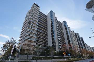 晴海フラッグシービレッジE棟の外観(北側から)