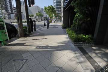 敷地西側の前面道路（南側から）