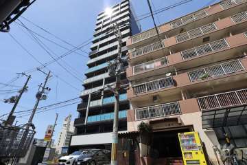 プレサンス大国町ブライスの外観（南側から）