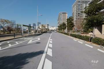 敷地西側の前面道路