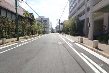 敷地東側の前面道路（南側から）
