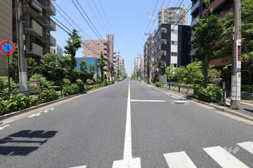 敷地西側の前面道路