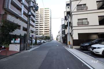 敷地西側の前面道路（南側から）