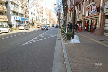 敷地西側の前面道路（南側から）