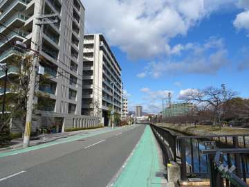 敷地東側の前面道路（南側から）