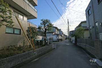 敷地西側の前面道路(北側から)