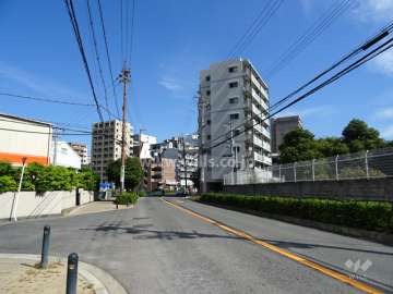 敷地北側の前面道路（西側から）