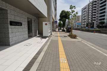 敷地西側の前面道路（北側から）