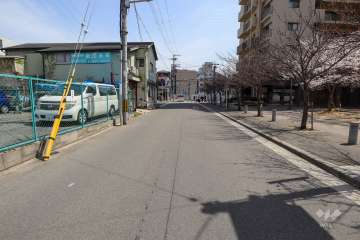 敷地北側の前面道路（西側から）