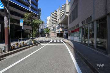 敷地南側の前面道路（西側から）