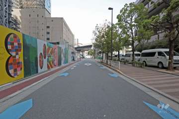 敷地西側の前面道路(東側から)