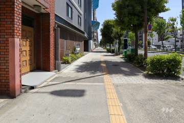 敷地西側の前面道路（北側から）