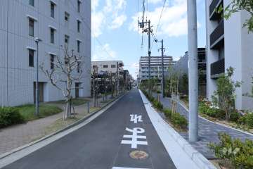 敷地西側の前面道路（南側から）