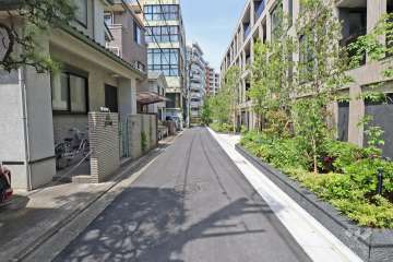 敷地の西側前面道路（南側から）